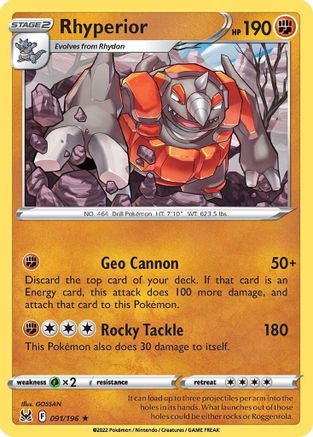 Rhyperior (91) [SWSH11: Lost Origin] - Deck Out Gaming