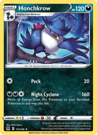 Honchkrow (115) [SWSH11: Lost Origin] - Deck Out Gaming