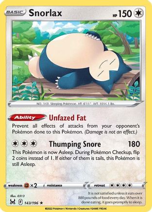 Snorlax (143) [SWSH11: Lost Origin] Reverse Holofoil - Deck Out Gaming