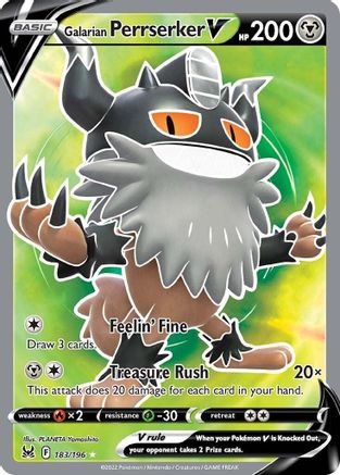 Galarian Perrserker V (Full Art) (183) [SWSH11: Lost Origin] Holofoil - Deck Out Gaming
