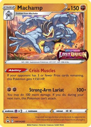 Machamp - SWSH243 (Prerelease) (SWSH243) [SWSH: Sword & Shield Promo Cards] Holofoil - Deck Out Gaming