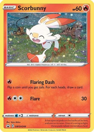 Scorbunny - SWSH244 (Cosmos Holo) (SWSH244) [SWSH: Sword & Shield Promo Cards] Holofoil - Deck Out Gaming