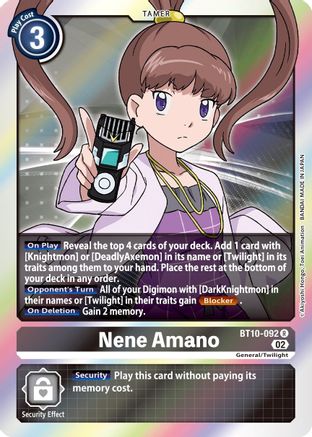 Nene Amano (BT10-092) [Xros Encounter] Foil - Deck Out Gaming