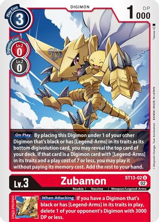 Zubamon (ST13-02) [Starter Deck 13: Ragnaloardmon] - Deck Out Gaming