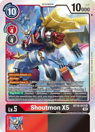 Shoutmon X5 (BT10-013) [Xros Encounter] Foil - Deck Out Gaming