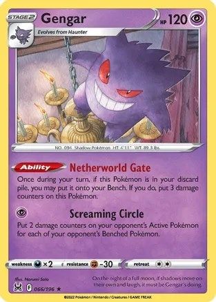 Gengar (066/196) (Theme Deck Exclusive) [Sword & Shield: Lost Origin] - Deck Out Gaming