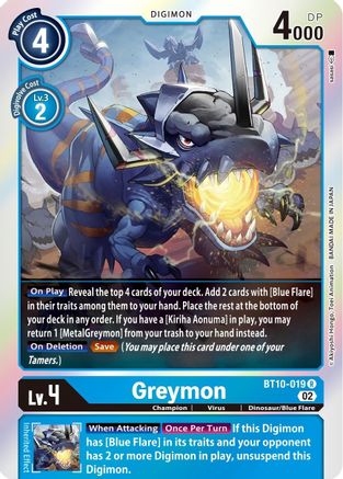 Greymon (BT10-019) [Xros Encounter] Foil - Deck Out Gaming