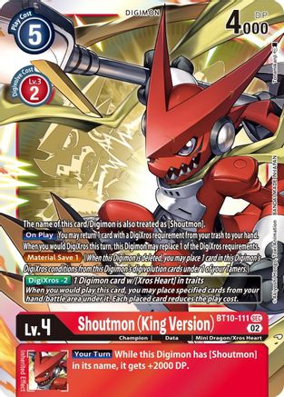 Shoutmon (King Version) (BT10-111) [Xros Encounter] Foil - Deck Out Gaming