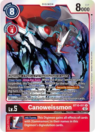 Canoweissmon (BT10-011) [Xros Encounter] Foil - Deck Out Gaming