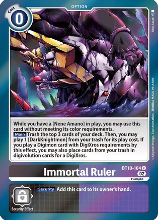 Immortal Ruler (BT10-104) [Xros Encounter] Foil - Deck Out Gaming