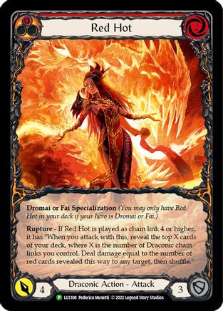 Red Hot - LGS108 (LGS108) [Flesh and Blood: Promo Cards] Rainbow Foil - Deck Out Gaming