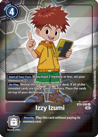 Izzy Izumi (Alternate Art) (BT4-096) [Starter Deck 13: Ragnaloardmon] Foil - Deck Out Gaming