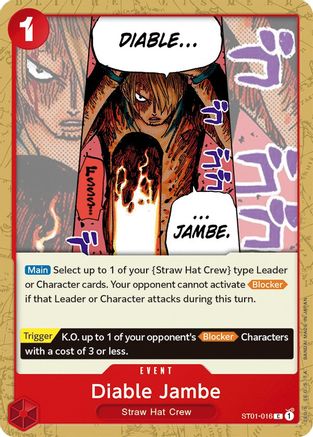 Diable Jambe (ST01-016) [Starter Deck 1: Straw Hat Crew] - Deck Out Gaming