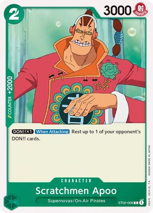 Scratchmen Apoo (ST02-008) [Starter Deck 2: Worst Generation] - Deck Out Gaming