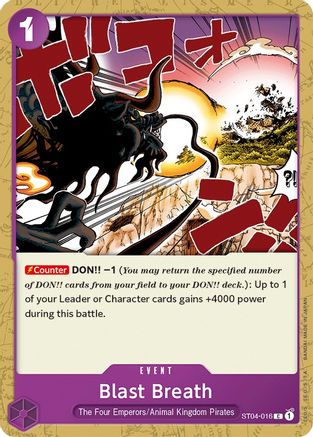 Blast Breath (ST04-016) [Starter Deck 4: Animal Kingdom Pirates] - Deck Out Gaming