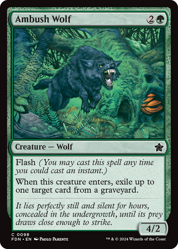 Ambush Wolf (98) [Foundations] foil - Deck Out Gaming