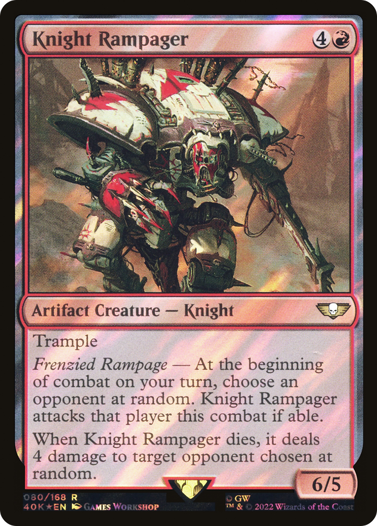 Knight Rampager (Surge Foil) (80) [Warhammer 40,000 Commander] foil - Deck Out Gaming