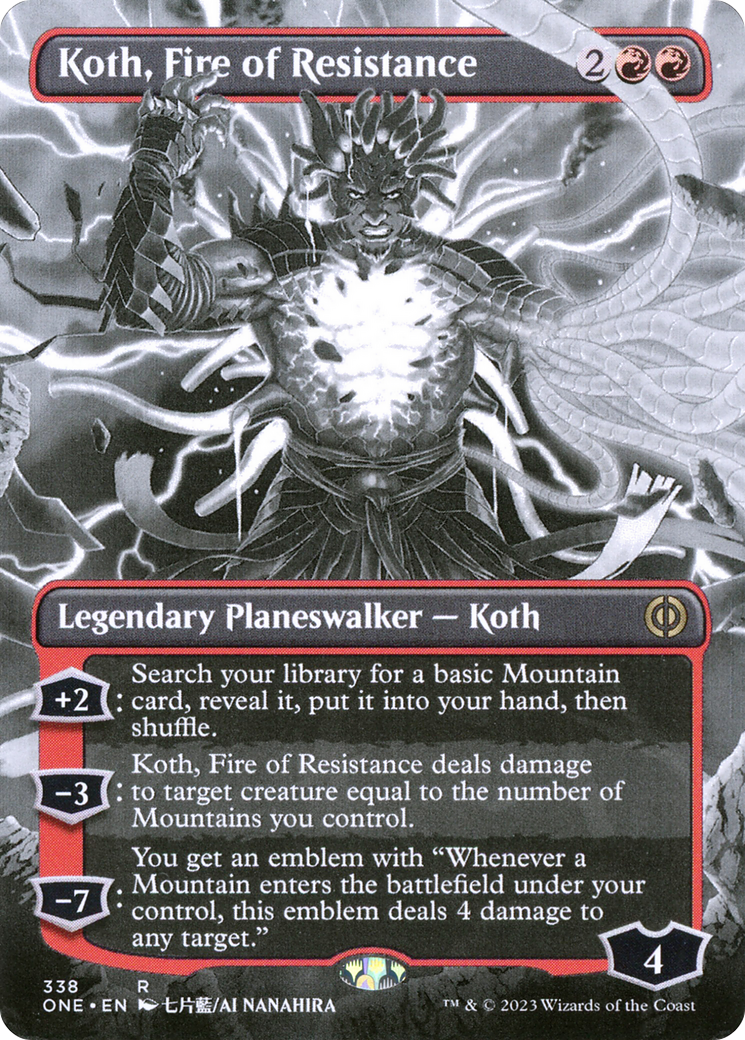 Koth, Fire of Resistance (Borderless) (338) [Phyrexia: All Will Be One] foil - Deck Out Gaming