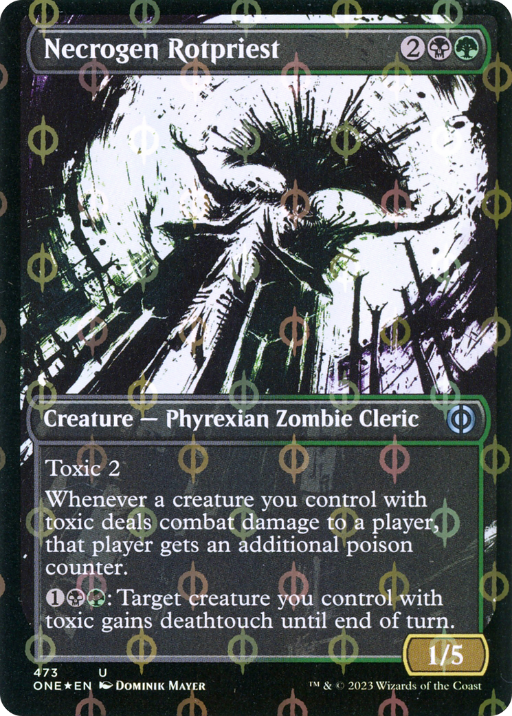Necrogen Rotpriest (Showcase) (Step-and-Compleat Foil) (473) [Phyrexia: All Will Be One] foil - Deck Out Gaming