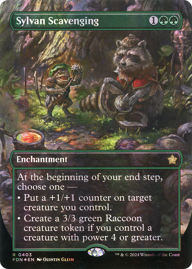 Sylvan Scavenging (Borderless) (Mana Foil) (403) [Foundations] foil - Deck Out Gaming