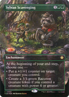 Sylvan Scavenging (Borderless) (Mana Foil) (403) [Foundations] foil - Deck Out Gaming