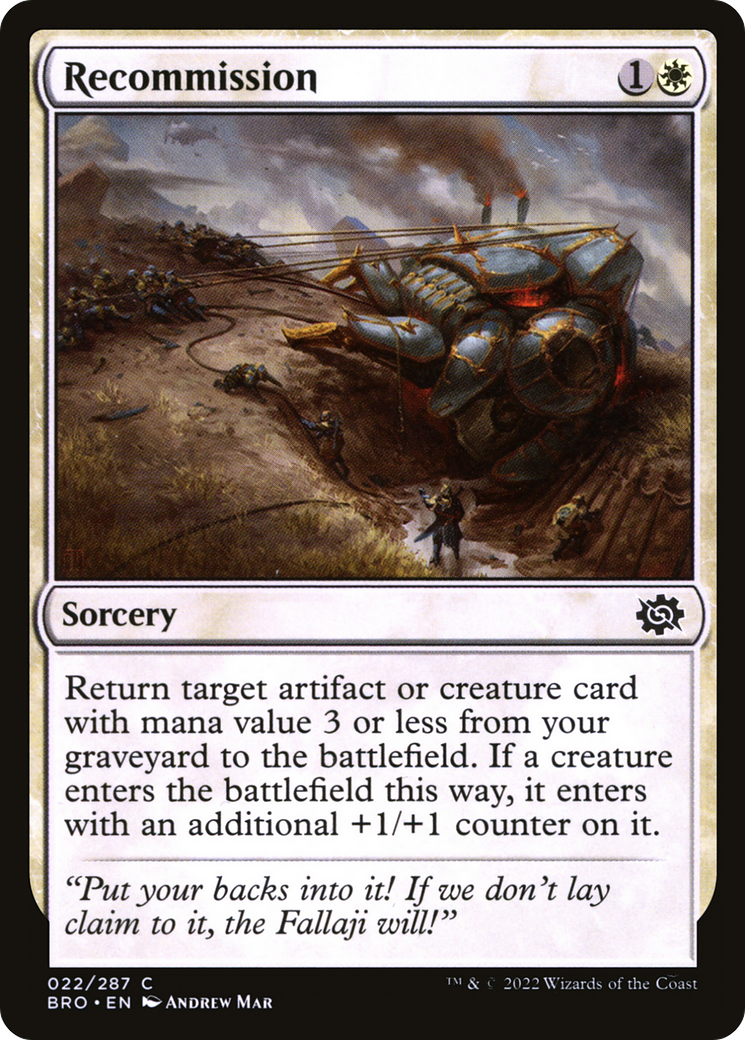 Recommission (22) [The Brothers' War] foil - Deck Out Gaming