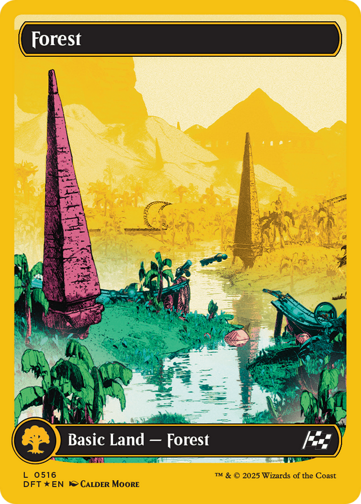 Forest (0516) (First-Place Foil) (516) [Aetherdrift] foil - Deck Out Gaming