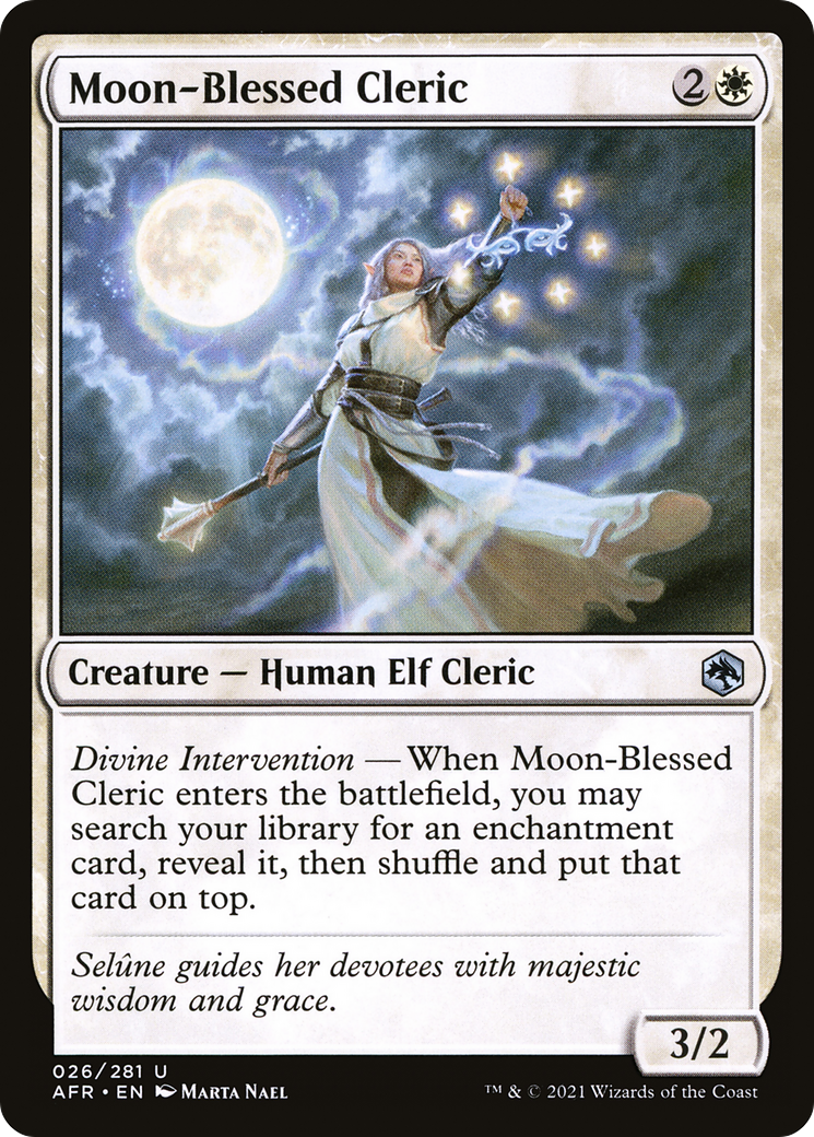 Moon-Blessed Cleric (26) [Adventures in the Forgotten Realms] foil - Deck Out Gaming