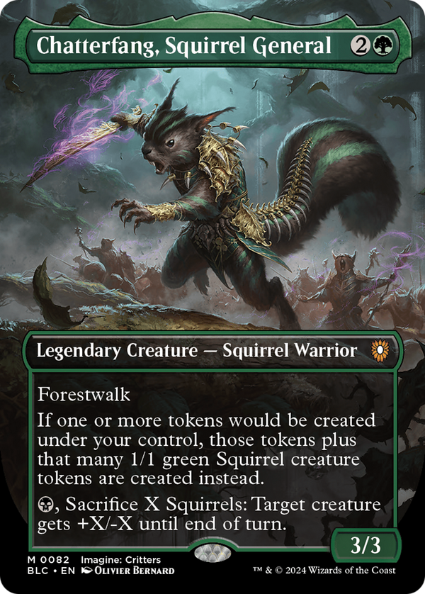 Chatterfang, Squirrel General (Borderless) (82) [Bloomburrow Commander] - Deck Out Gaming