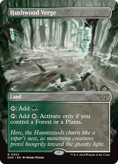 Hushwood Verge (Borderless) (332) [Duskmourn: House of Horror] foil - Deck Out Gaming