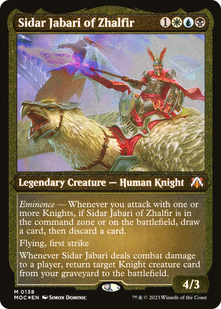 Sidar Jabari of Zhalfir (138) [March of the Machine Commander] etched - Deck Out Gaming