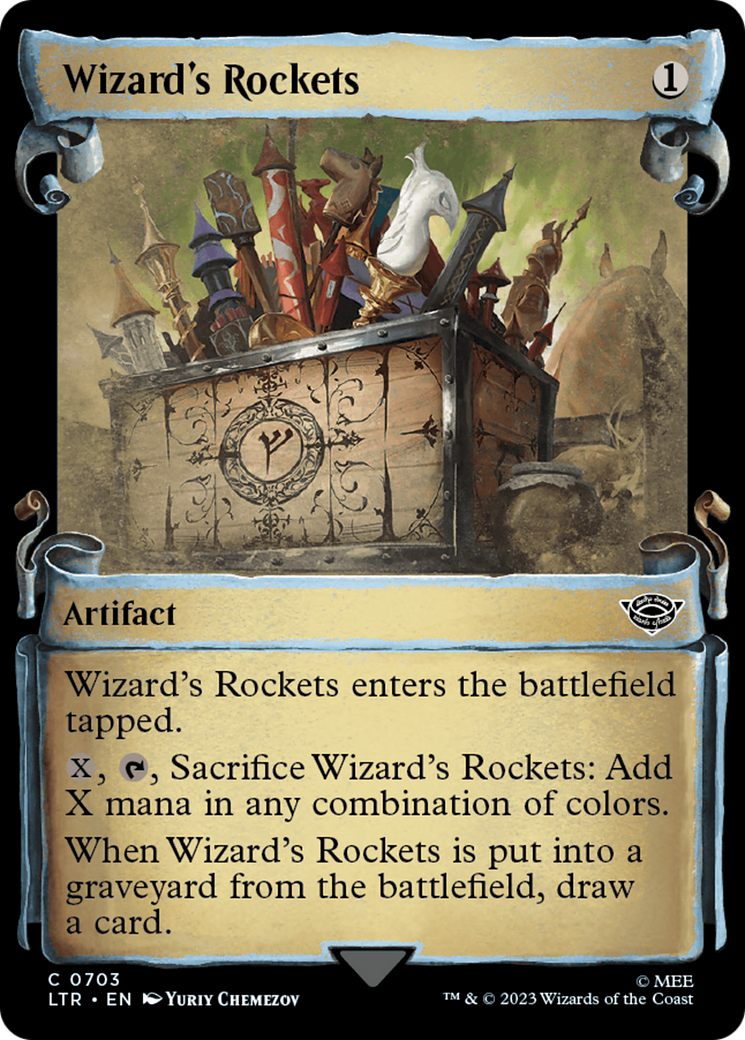 Wizard's Rockets (Showcase Scrolls) (703) [The Lord of the Rings: Tales of Middle-earth] foil - Deck Out Gaming