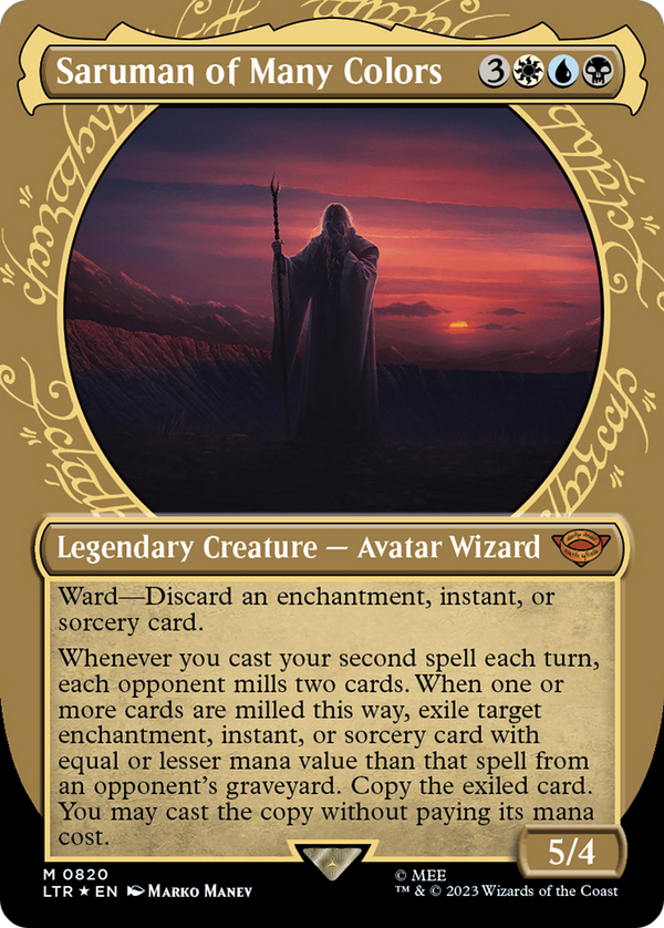 Saruman of Many Colors (Showcase) (Surge Foil) (820) [The Lord of the Rings: Tales of Middle-earth] foil - Deck Out Gaming