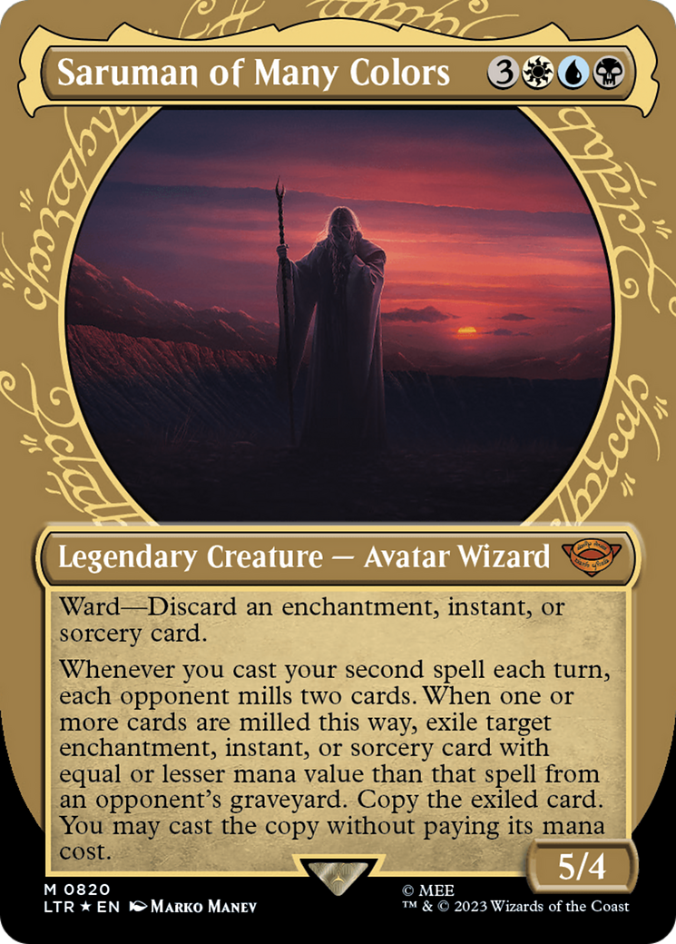 Saruman of Many Colors (Showcase) (Surge Foil) (820) [The Lord of the Rings: Tales of Middle-earth] foil - Deck Out Gaming