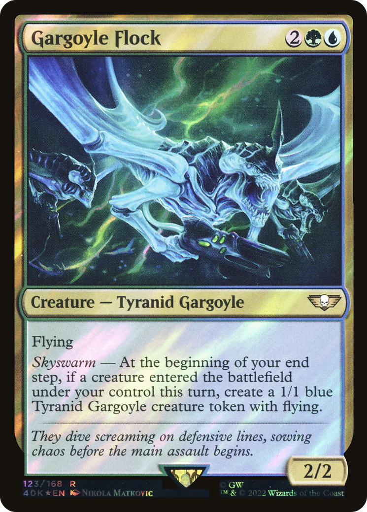 Gargoyle Flock (Surge Foil) (123) [Warhammer 40,000 Commander] foil - Deck Out Gaming
