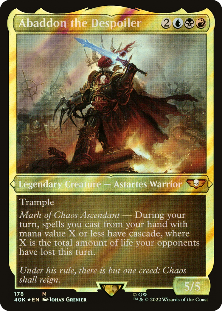 Abaddon the Despoiler (Display Commander) (Surge Foil) - Thick Stock (178) [Warhammer 40,000 Commander] foil - Deck Out Gaming