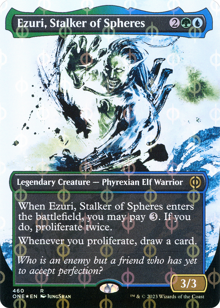 Ezuri, Stalker of Spheres (Showcase) (Step-and-Compleat Foil) (460) [Phyrexia: All Will Be One] foil - Deck Out Gaming