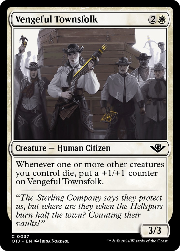 Vengeful Townsfolk (37) [Outlaws of Thunder Junction] foil - Deck Out Gaming