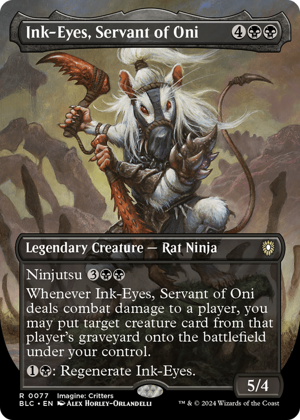 Ink-Eyes, Servant of Oni (Borderless) (77) [Bloomburrow Commander] foil - Deck Out Gaming