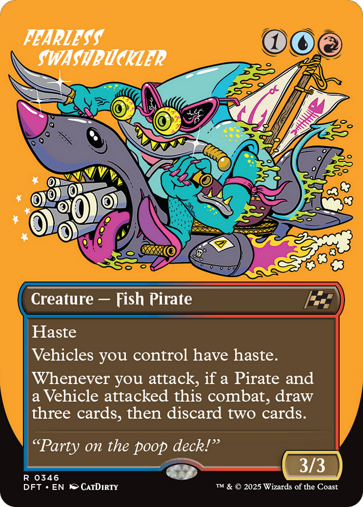 Fearless Swashbuckler (Borderless) (346) [Aetherdrift] foil - Deck Out Gaming