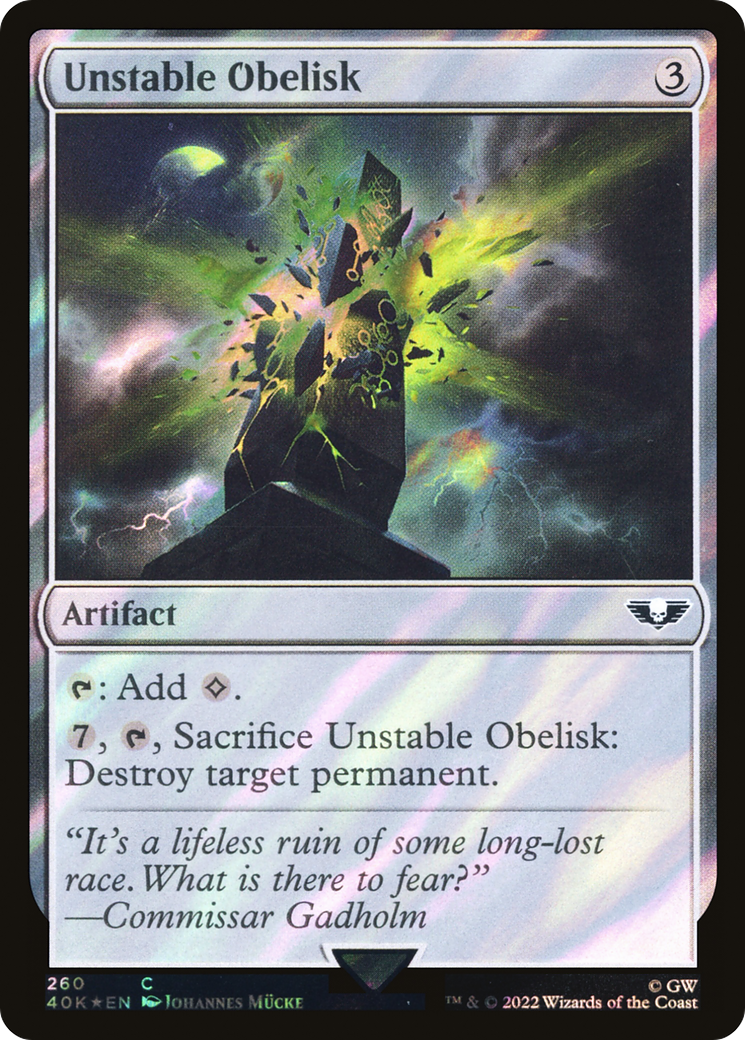 Unstable Obelisk (Surge Foil) (260) [Warhammer 40,000 Commander] foil - Deck Out Gaming