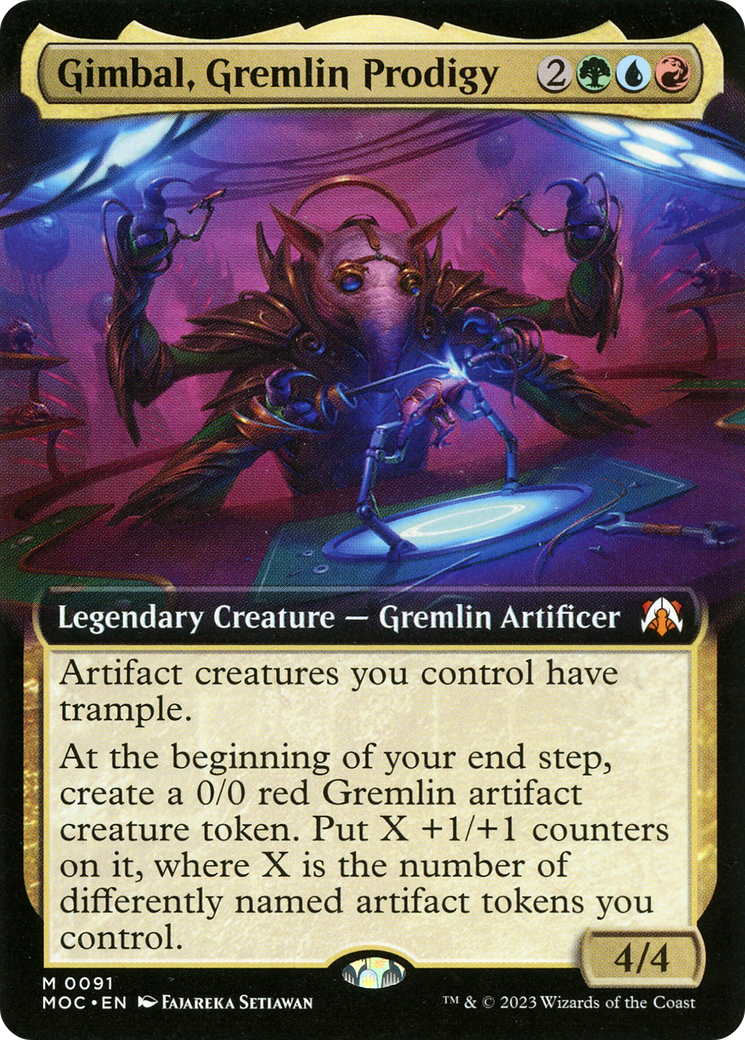 Gimbal, Gremlin Prodigy (Extended Art) (91) [March of the Machine Commander] foil - Deck Out Gaming
