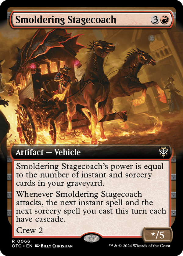 Smoldering Stagecoach (Extended Art) (66) [Outlaws of Thunder Junction Commander] - Deck Out Gaming