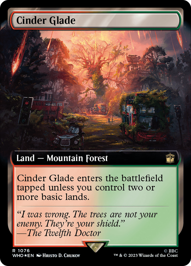 Cinder Glade (Extended Art) (Surge Foil) (1076) [Doctor Who] foil - Deck Out Gaming