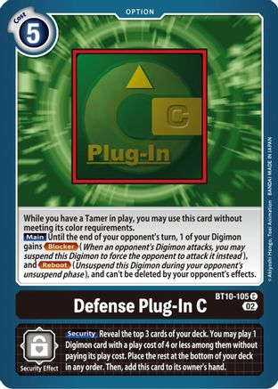 Defense Plug-In C (BT10-105) [Xros Encounter] - Deck Out Gaming