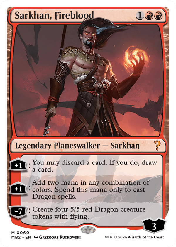 Sarkhan, Fireblood (White Border) (60) [Mystery Booster 2] - Deck Out Gaming
