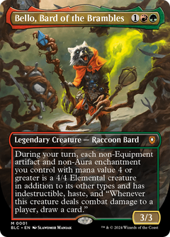 Bello, Bard of the Brambles (Borderless) (1) [Bloomburrow Commander] foil - Deck Out Gaming