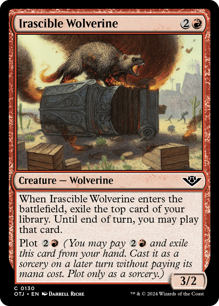 Irascible Wolverine (130) [Outlaws of Thunder Junction] - Deck Out Gaming