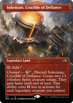 Sokenzan, Crucible of Defiance (Borderless) (415) [Kamigawa: Neon Dynasty] foil - Deck Out Gaming