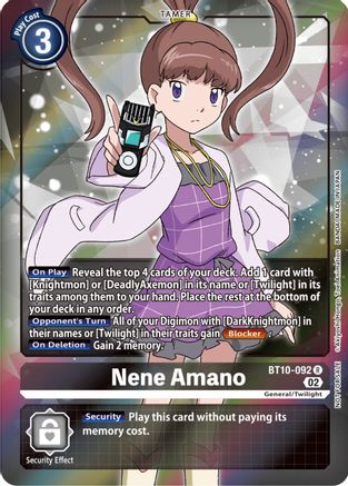 Nene Amano (Box Topper) (BT10-092) [Xros Encounter] Foil - Deck Out Gaming